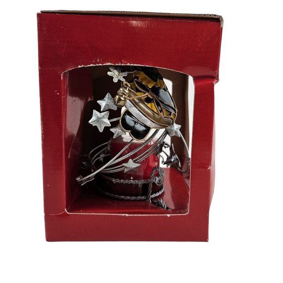 Tin Candle Holder Votive Snowman Horn Stars Twisted Metal Base Christmas Holiday - Picture 9 of 10